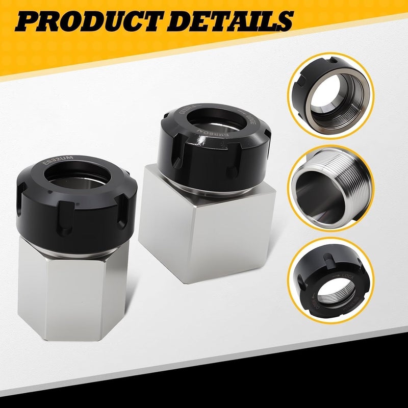 Jecoupoon Store ER-32 Collet Chucks Block Set of Square and Hex Workholding Holder for CNC Machines - Image 3